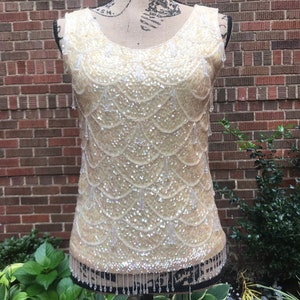 1950s 1960s top/ Vintage 1950s/1960s beaded top image 3