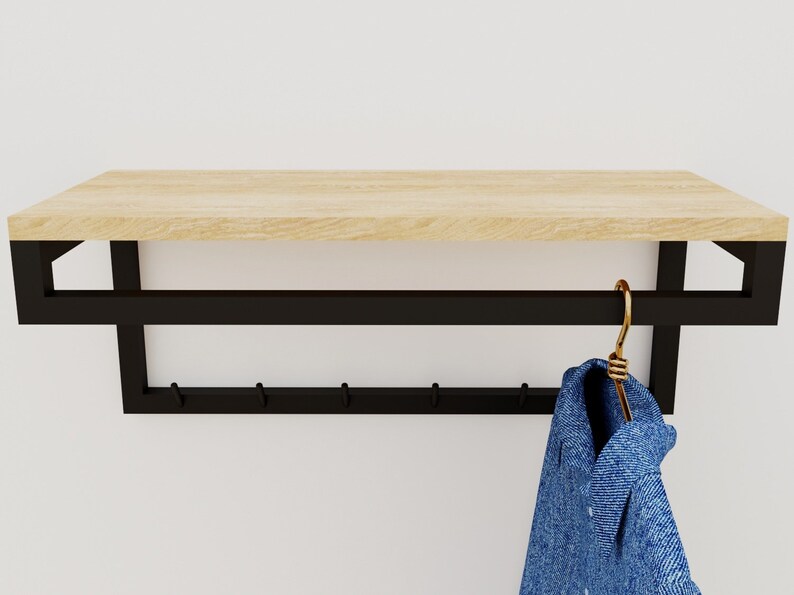 Industrial Coat Rack with Shelf Bespoke size Etsy