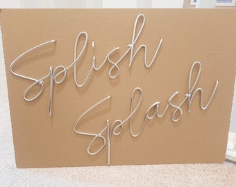 Splish Splash Wire wall art - Bathroom Accessories - Wire words & Phrases - Bathroom Wall Decor - Quotes - Home Decor - Shower room decor