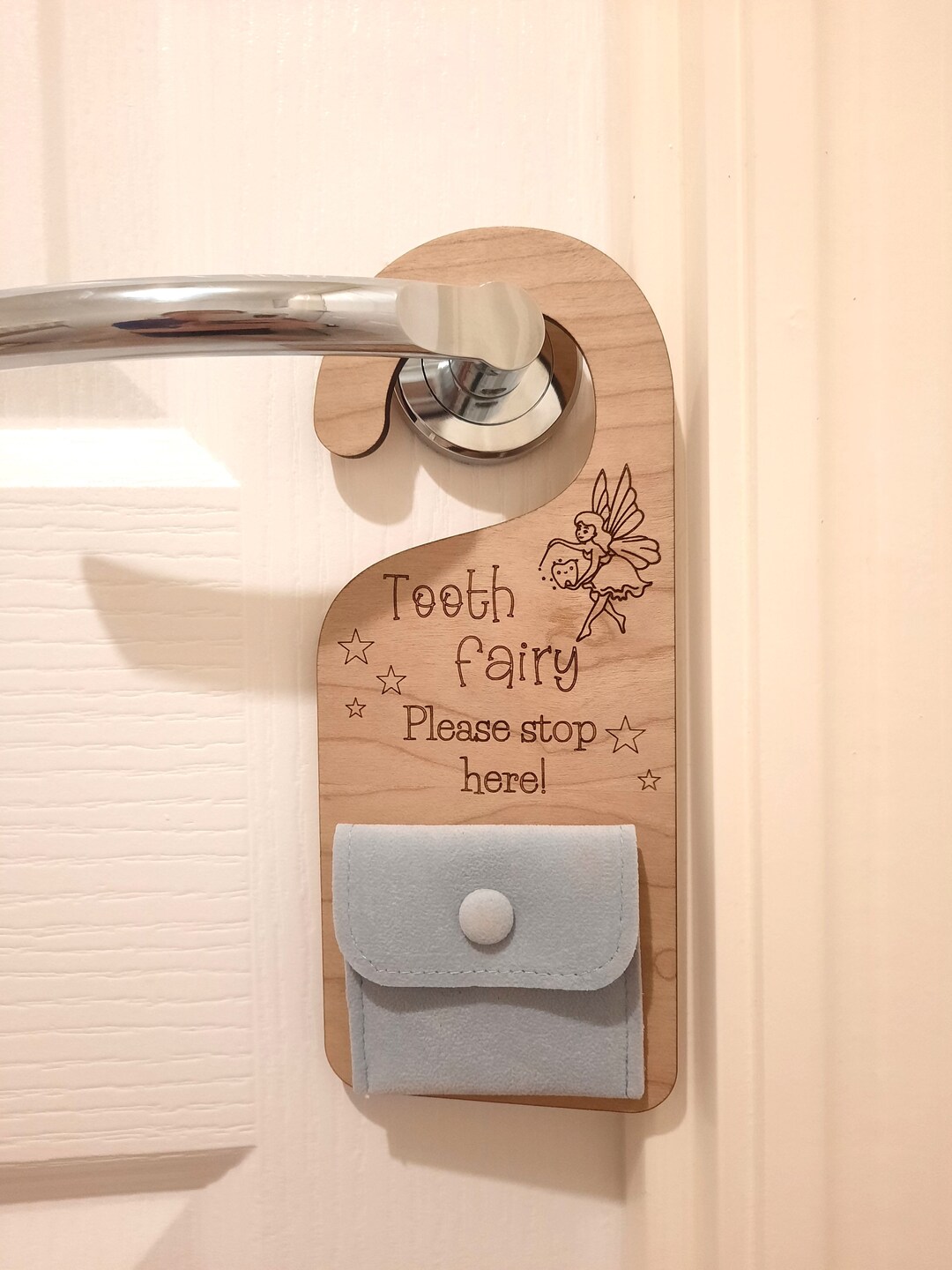 Tooth Fairy Door Hanger With Pouch - Tooth Fairy Bag - Lost Tooth ...