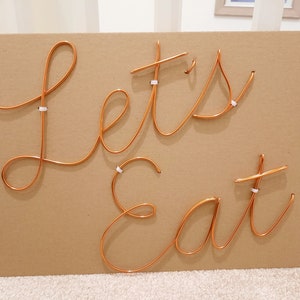 Lets eat wire wall sign - Kitchen - Wire words - Wire phrases - Wall art - Home decor - Kitchen wall accessories - UK based