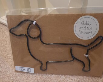 Ready Made - Wire 'Sausage Dog/ Daschund' wall sign - Wall Decor - Wire Words - Feature Wall - Picture Wall - Dog Lover