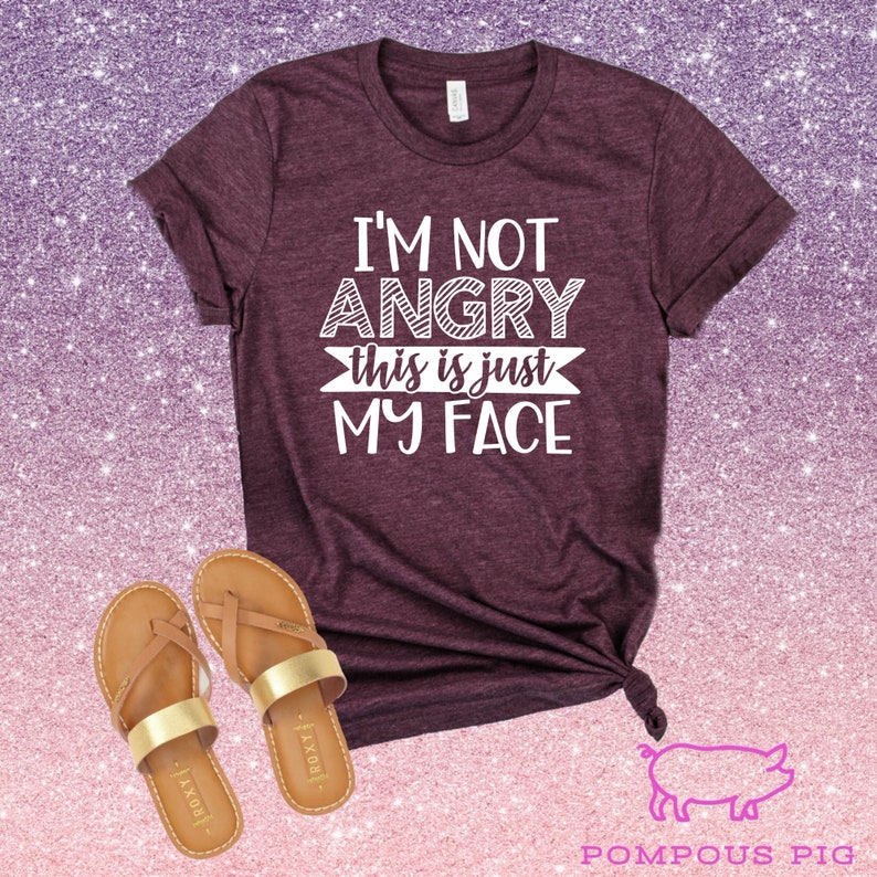 I'm Not Angry This is Just My Face Shirt Funny Shirt | Etsy