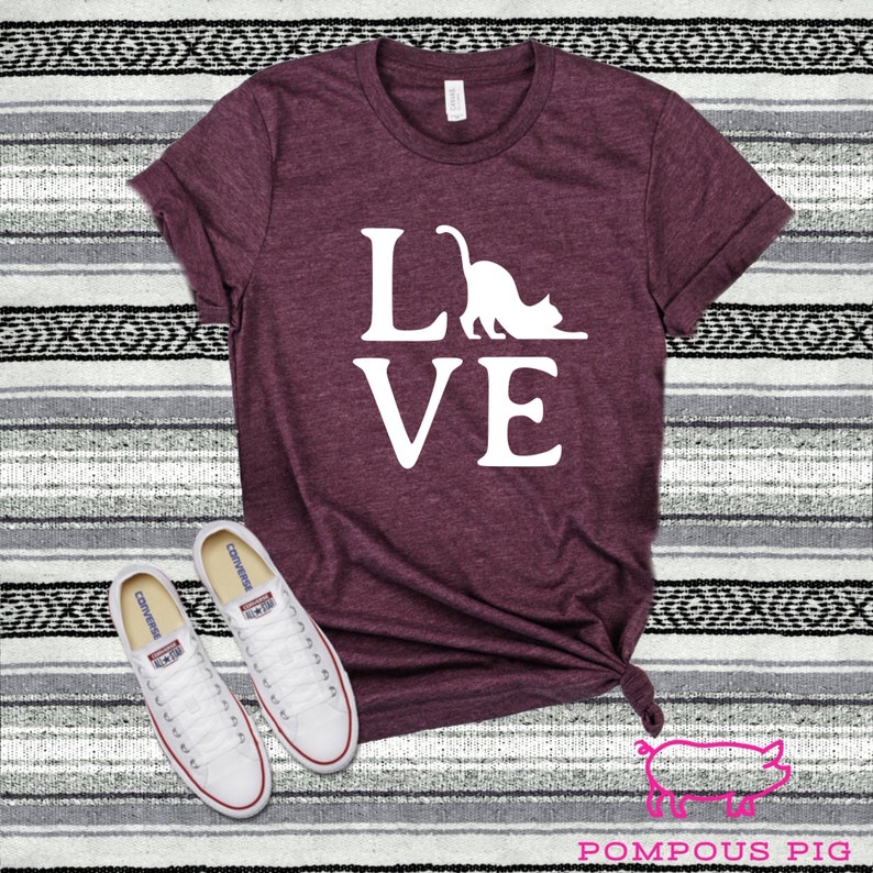 Cat LOVE Shirt Cat Shirts I Love Cats Shirt Cat Life Cat Etsy