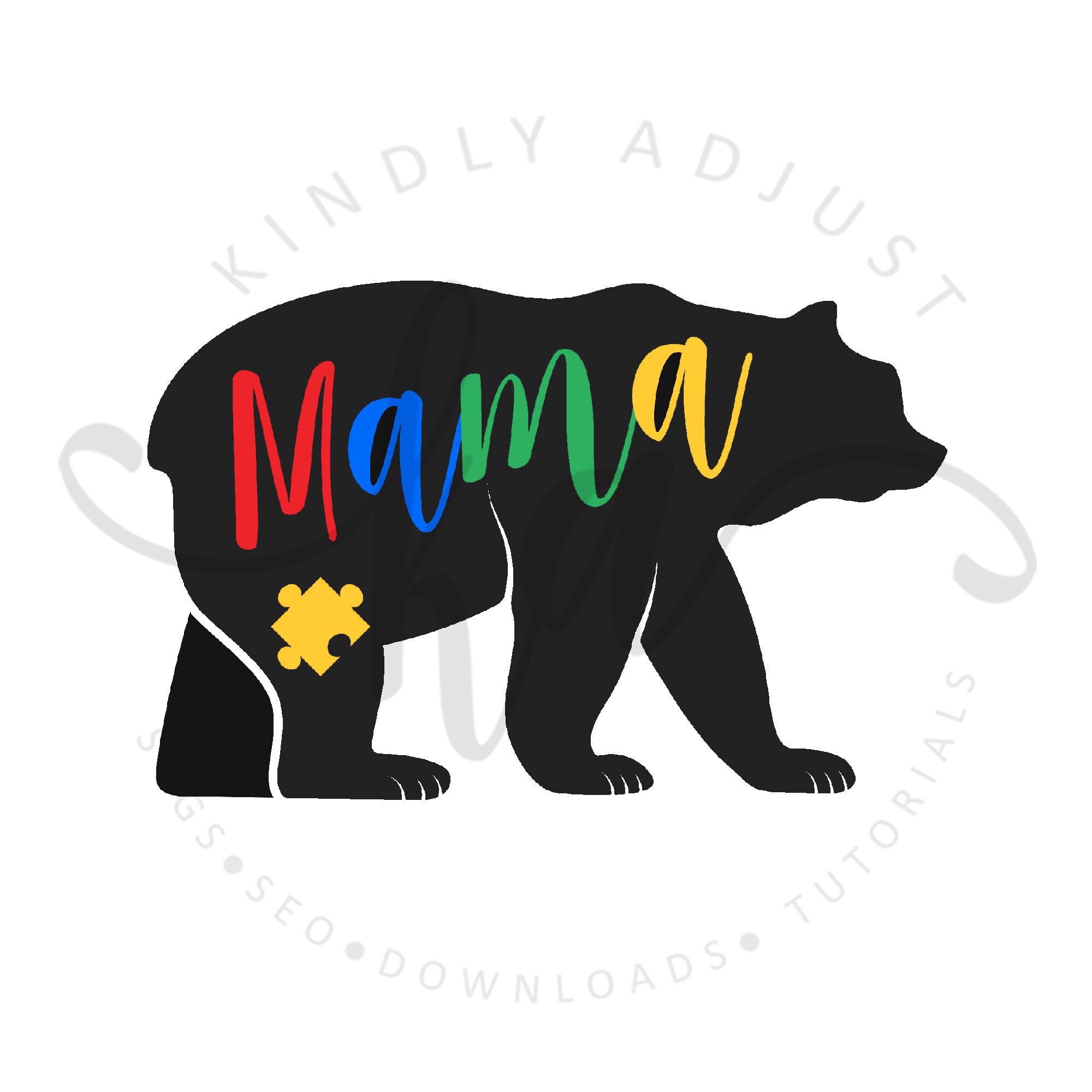 Mama Bear Autism Autism Svg Autism Awareness Autism Mom Etsy