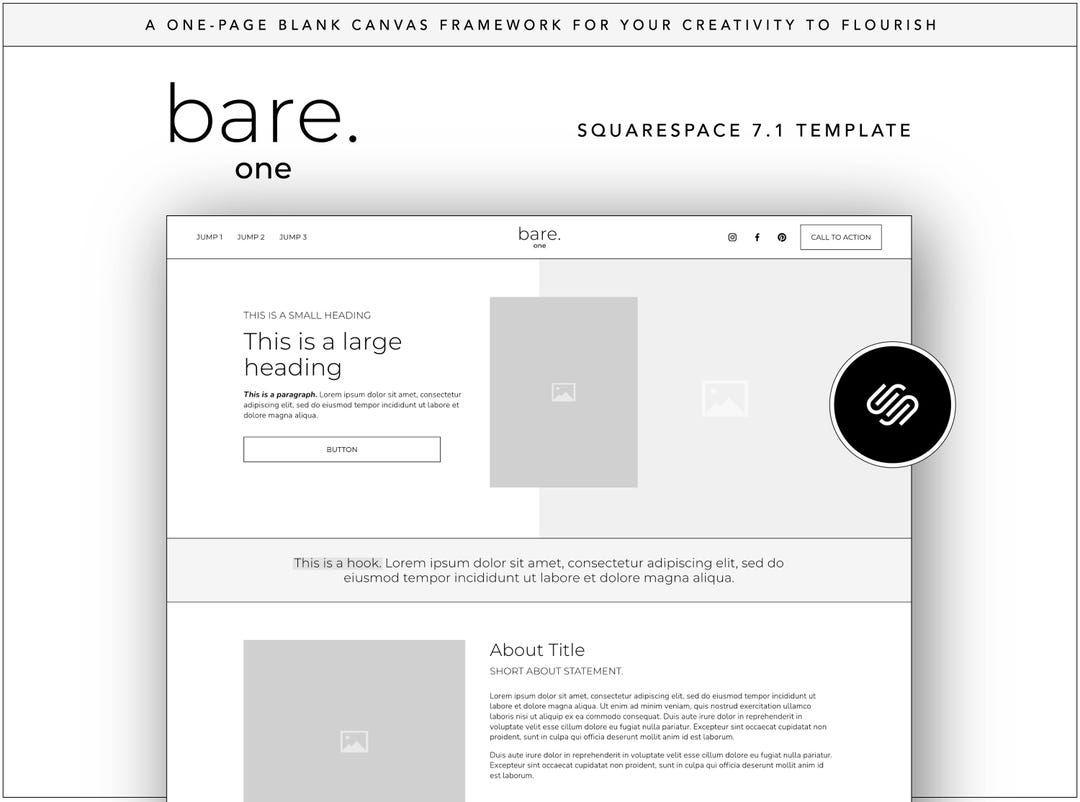 Squarespace 7.1 Onepage Website Template DIY Design for Coaches and