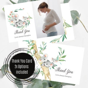 KOALA - Flat Thank You Card | Thank You Note | Digital Download | Baby Shower | Wedding Thank You Card | Thanks Note | K12