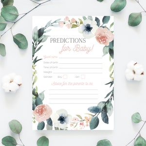 BOEKET - Babyvoorspellingenkaart | DIRECT digitale download | Afdrukbaar | Bloemenbabyshowerspel | B18
