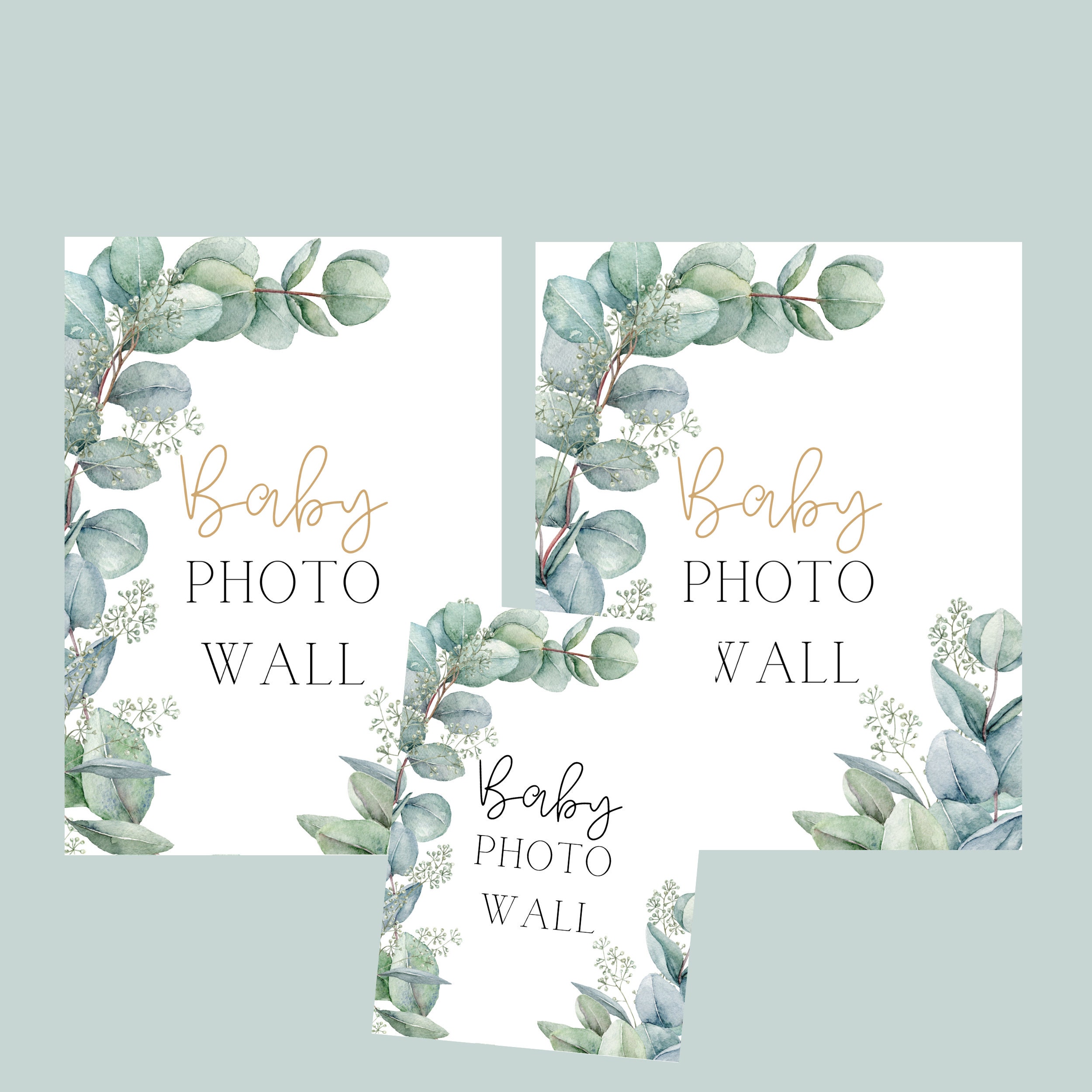 Eucalyptus Baby Shower Signs Bundle Printable Digital - Etsy