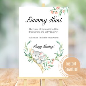 KOALA - Dummy Hunt Game | INSTANT Digital Download | Printable | Koala Baby Shower Game K236