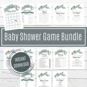 EUCALYPTUS - Baby Shower Game Bundle | INSTANT Digital Download | Baby Shower Game Printables G37
