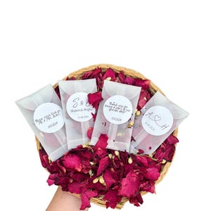 Dried Flower Petal Wedding Confetti - Personalised Wedding Favours - Dried Rose Petals and Jasmine Buds - Confetti Packets - Confetti Pouche