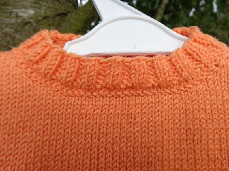 baby girl sweater and cardigans knitted Handmade wool acrylic orange and fuschia wear Sweater two-tone baby girl 12 months