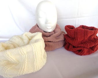 Handmade wool and acrylic tube snood