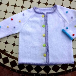 Chaleco de novedad, 18-24 meses, blanco, acrílico, hecho a mano, RyryseCreations