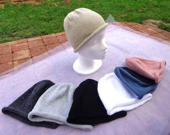Women's handmade acrylic wool jersey hat
