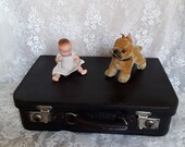 Antique Suitcase,Children 39 s Case,Small Boudoir Deco Doll Case,Travel Luggage,France, shabby,Brocante, Vintage