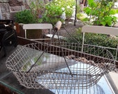 old french farmhouse basket, large wire basket, harvest basket handle basket with wooden handle,farmhouse basket,Brocante, ,Vintage
