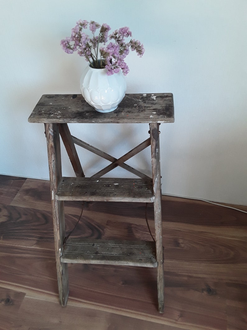 Ancient Step Ladder Wooden Ladder Folding Ladder Step Stool Etsy