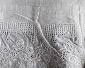 Antique XL parade cushion cover 111 x 77 cm linen lace valance floral lace white linen Victorian vintage boudoir brocante decoration