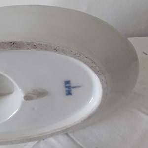 antike Sauciere mit Adlerkopf dickes KPM BERLIN Porzellan Eisenstein weiß Soßenterrine Ironstone Bowl viktorianisch Vintage 19.Jahrhundert Bild 6