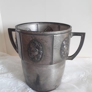 Art Nouveau antique silver-plated champagne bucket WMF ostrich brand champagne cooler ornaments planter Victorian Vintage Brocante country house decoration