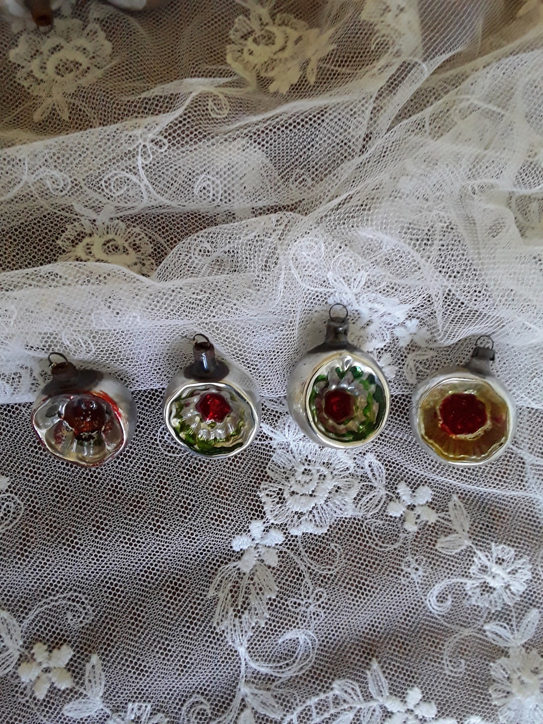 4x antike Reflexkugeln Christbaumkugeln aus hauchdünnen Glas Etsy.de