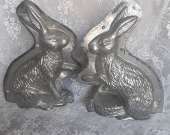 Antike XL Hasen Schokoladenform Backform sitzender Hase Kaninchen auf Nest Hasenform 30 x 21 cm Chocolate Mold Vintage Brocante Deko