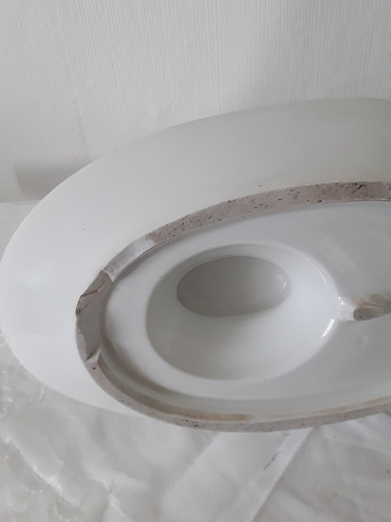 antike Sauciere mit Adlerkopf dickes KPM BERLIN Porzellan Eisenstein weiß Soßenterrine Ironstone Bowl viktorianisch Vintage 19.Jahrhundert Bild 5