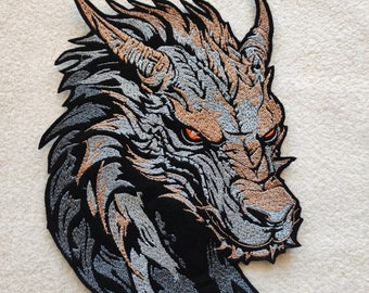 Large dragon head appliqué in your desired color