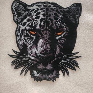 Panther Kopf/ schwarzer Panther Kopf / Jaguar Kopf Applikation Gross, in Wunschfarbe