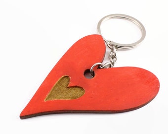 Wooden key chain. valentine's day gift for him.  husband valentine gift.  cute valentine gift for boyfriend.  valentine day gift for him