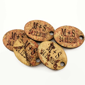 Pack of 10 personalized oval  cork tags. Oval tags. Natural cork tags. Tags. Tags for wedding. Cork tag. Wedding gift favor. Oval shape tags