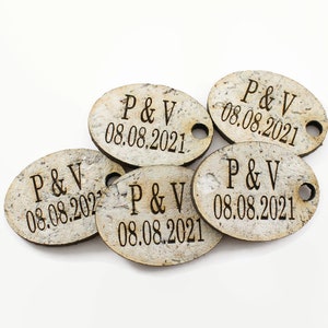 Pack of 10 personalized oval  cork tags. Oval tags. Natural cork tags. Tags. Tags for wedding. Cork tag. Wedding gift favor. Oval shape tags