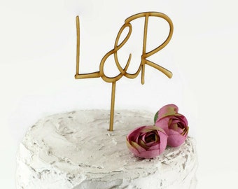 Personalized initials cake topper | Initial cake topper | Cake decors | Cake toppers | Wedding cake topper | Wood cake topper