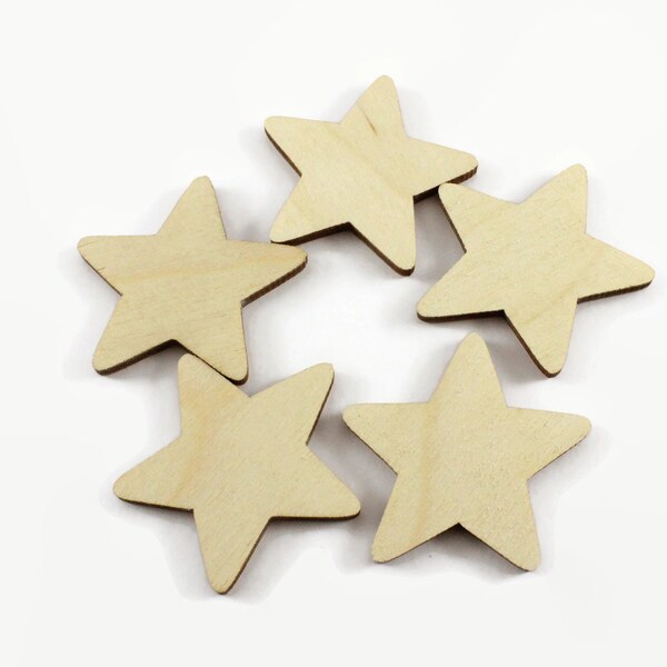 Pack of 10 plywood stars. Stars. Blank plywood figures. Blank stars. DIY stars. Plywood supplies. Plywood stars.