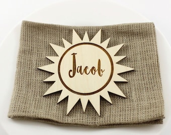 Sun place cards | Summer wedding place cards | Sun ideas | Sun | Place cards | Wooden sun place cards | Wedding decor