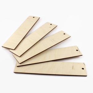 Pack of 5 wooden bookmarks. Wood blank bookmark. Set 5 diy plywood bookmarks. gift for book lover.