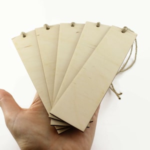 Pack of 5 wooden bookmarks. Wood blank bookmark. Set 5 diy plywood bookmarks. gift for book lover.