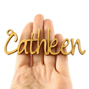 Pack of 10 Personalized Wooden Christmas Name Tags: Birch Plywood, Stocking Decor