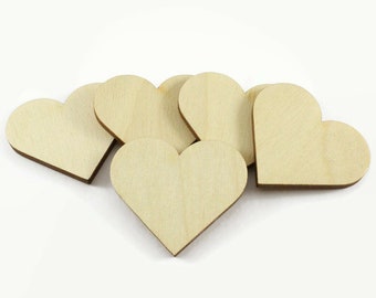 10er Pack Laser Cut Herzen aus Birkensperrholz : DIY Bastelbedarf