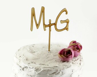 Personalized initials cake topper | Initial cake topper | Cake decors | Cake toppers | Wedding cake topper | Wood cake topper