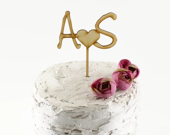 Personalized initials cake topper | Initial cake topper | Cake decors | Cake toppers | Wedding cake topper | Wood cake topper