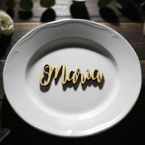 Personalized Birch Wood Place Cards – Custom Laser Cut Wedding Name Decor
