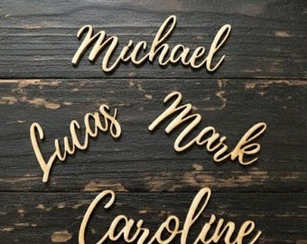 Your Name in Wood – Custom Laser Cut Place Card for DIY Boho Wedding Table