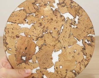 8-inch witte kurken onderzetter – hittebestendige ronde mat voor keuken- of bureaudecoratie