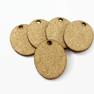 Pack of 10 DIY cork tags. Oval shape tags. Blank tags. Natural cork tags. Diy tags. DIY tags for wedding. Cork tags. Blank cork tags. Tags. image 10