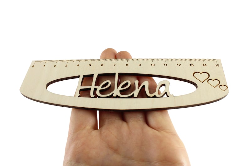 Small Heart Ruler Personalized Wooden Ruler: 15cm Plywood Gift - Etsy