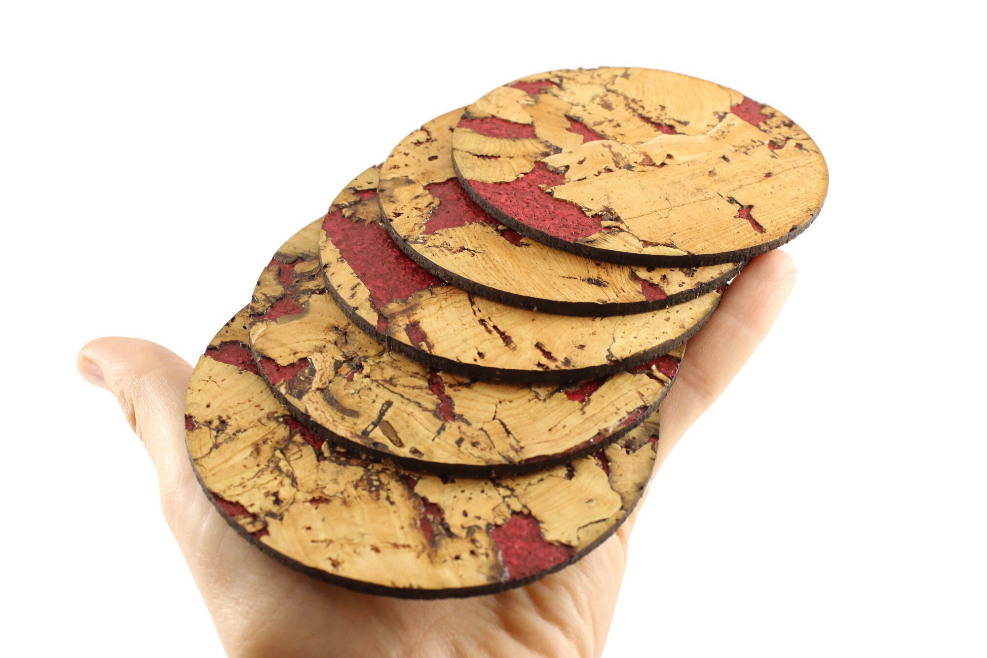 Set of 5 Cork Coasters. Laser Cork Coaster Set. Laser Cut Etsy