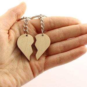 2 pieces Heart key chain | Blank keychain | Plywood keychain | DIY keychains | Heart key chains | Heart keychains | Plywood keychains